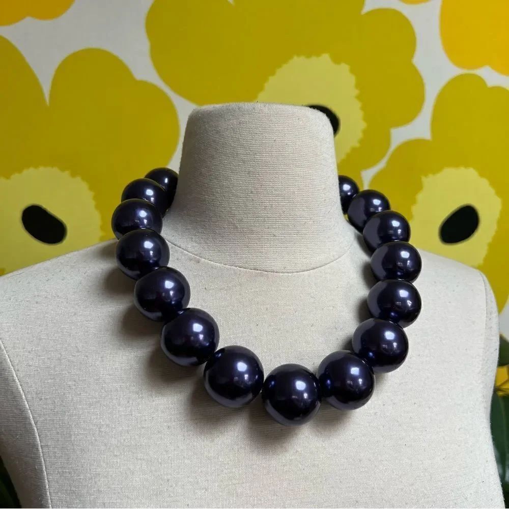 Bold Massive Chunky Round Metallic Purple Oversized Statement Necklace